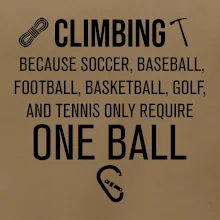 Climbing beacause one ball