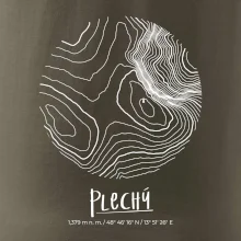 Plechý - vrstevnice v kruhu