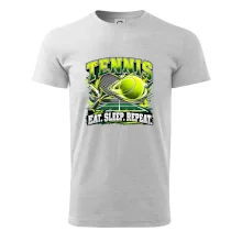 Tenisová raketa a míček eat sleep repeat