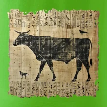 Egyptské hieroglyfy krava