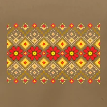 Ukrajinský vzor - Červené kvety