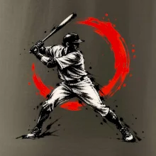 Baseballový pálkař japonská tušová malba