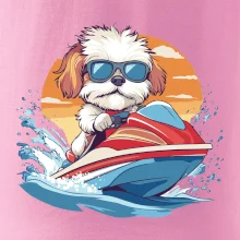 Bišónik na vodnom skútri