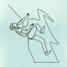 Lezec na skale jedným ťahom Lezec na skale jedným ťahom