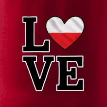 Love Poľská vlajka Love Poľská vlajka