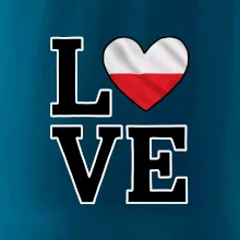 Love Poľská vlajka Love Poľská vlajka