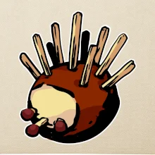 Gaštanový ježko - prsník