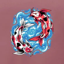Yin & Yang Koi kapor - červený