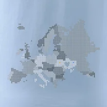 Mapa Európy - srdce v Ukrajine