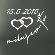 Mikina milujem ťa s dátumom na rukáve Mikina milujem ťa s dátumom na rukáve