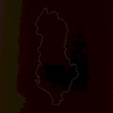 Albánsko obrys mapa