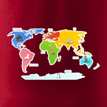 Svetové kontinenty s názvami a zvieratkami