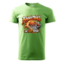 Basketbalový kôš s loptou eat sleep repeat