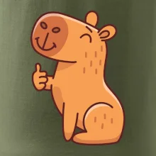 Kapybara s palcom hore