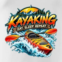 Kajak v divoké vodě eat sleep repeat