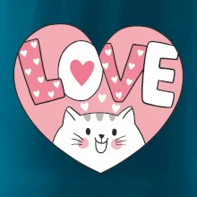 Mačka love - ružové srdce