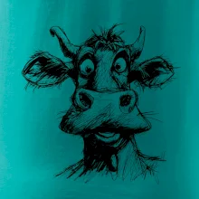 Čiernobiela karikatúra svetlá krava hlava Čiernobiela karikatúra svetlá krava hlava