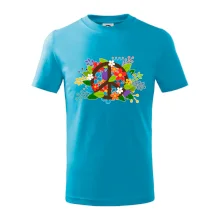 Peace symbol prerastený kvetinami