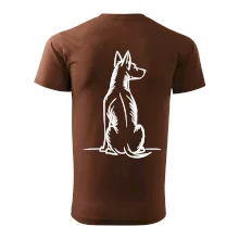 Pes kreslený zozadu