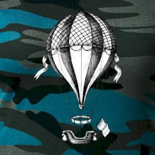 Teplovzdušný balón kreslený