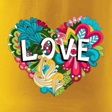 Love nápis květovaný