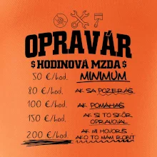 Hodinová mzda - opravár