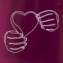 Ruka držiaca srdce jedným ťahom