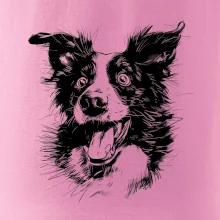 Čiernobiela karikatúra Border kólia