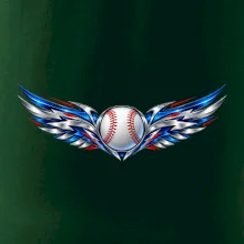 Baseballový míček s kovovými křídly