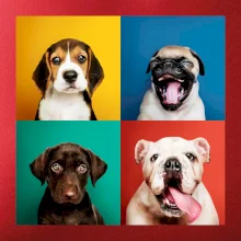 Psi šteňatá koláž