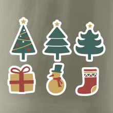 Vianočná sada - stromčeky a darčeky