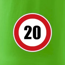 Dopravná značka - obmedzenie rýchlosti 20