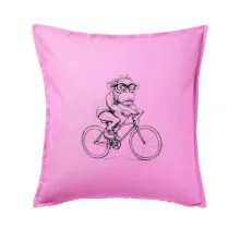 Opice s okuliarmi na bicykli