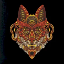 Steampunk vlk farebný Steampunk vlk farebný