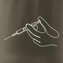 Ruka a injekcia jedným ťahom