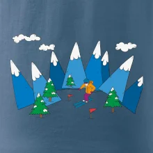 Lyžiar a farebné hory