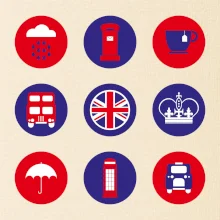 Anglicko symboly v kruhoch