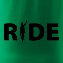 Ride - nápis s cyklistom Ride - nápis s cyklistom