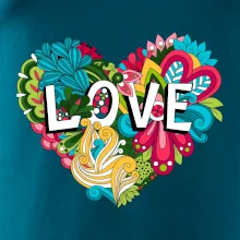 Love nápis květovaný