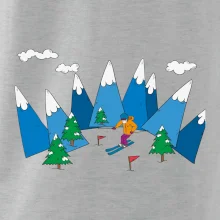 Lyžiar a farebné hory