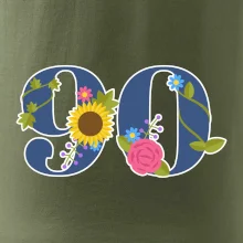 Kvetinové číslo kreslené - 90