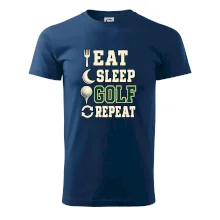 Eat sleep golf repeat typografie