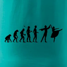 Evolúcia tanec - muž a žena so sukňou