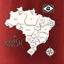 Brazília mapa s názvami regiónov