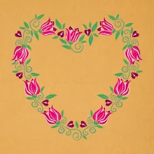 Červené tulipánové srdiečko (Pecka design)