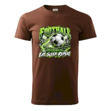 Futbalová lopta a štadión eat sleep repeat