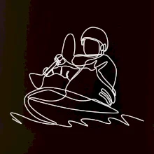 Kajak na vode jedným ťahom