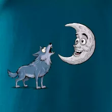 Parové tričko - Vlk a mesiac