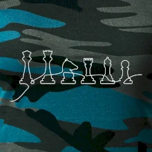 Šachové figúrky v rade - obrys