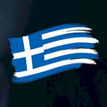 Grécko vlajka - štetkou